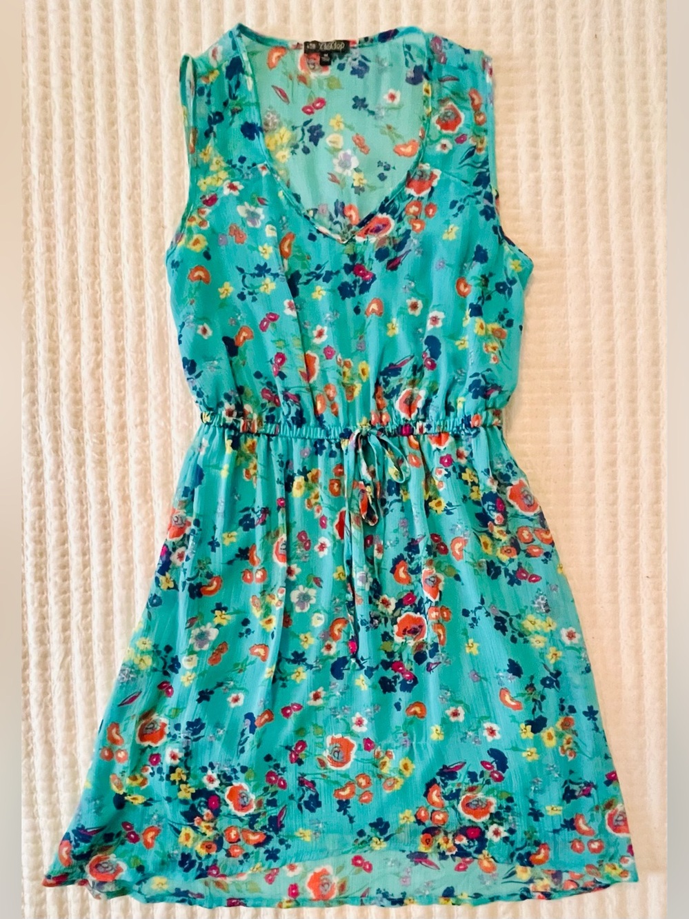 BeBop Turquoise Floral Sleeveless Dress – Size M